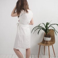 Robe de mariée midi en lin à ceinture SENEGAL