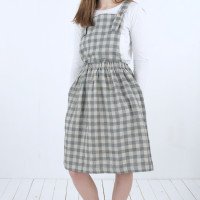 Robe salopette midi en lin à dos croisé LOMAMI