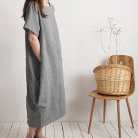 Robe boule ample en lin BLANDA