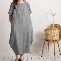 Robe boule ample en lin BLANDA