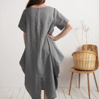 Robe boule ample en lin BLANDA