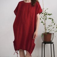 Robe ample en lin à liens dans le bas ZEYA
