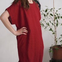 Robe ample en lin à liens dans le bas ZEYA