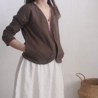 Veste kimono courte en lin PURUS