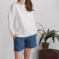 Blouse en lin à manches longues HAIHE