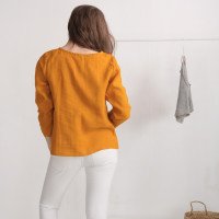 Blouse en lin à manches longues HAIHE