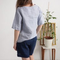 Blouse en lin à manches mi-longues VITIM