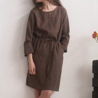 Robe midi en lin à manches longues SINDHU
