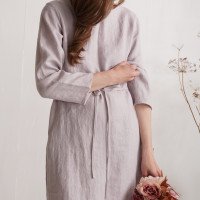 Robe midi en lin à manches longues SINDHU