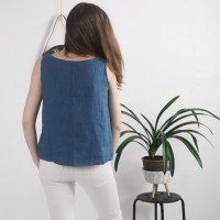 Haut sans manches en lin KASAI