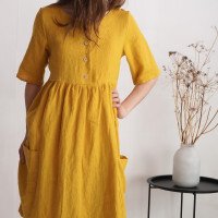 Robe bohème de grossesse en lin à taille empire NARMADA