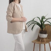 Veste ouverte en lin à manches longues PJORSA