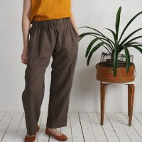 Pantalon droit en lin à taille haute VILYUY