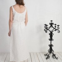 Robe longue en lin à dos ouvert TAGUS