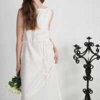 Robe longue en lin à dos ouvert TAGUS
