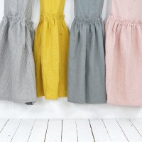 Robe salopette midi en lin à dos croisé LOMAMI