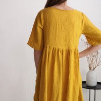 Robe bohème de grossesse en lin à taille empire NARMADA