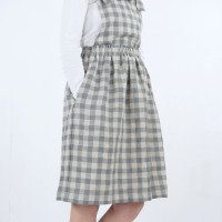 Robe salopette midi en lin à dos croisé LOMAMI