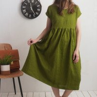 Robe longue bohème de grossesse en lin à taille empire AMAZON