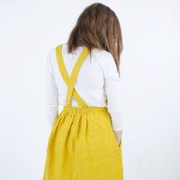 Robe salopette midi en lin à dos croisé LOMAMI