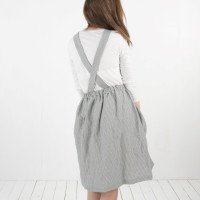 Robe salopette midi en lin à dos croisé LOMAMI