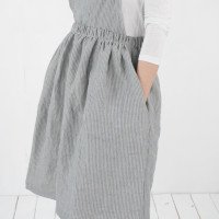 Robe salopette midi en lin à dos croisé LOMAMI
