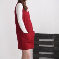 Robe tablier courte en lin ALABAMA