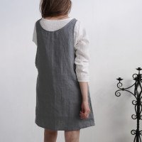 Robe tablier courte en lin ALABAMA
