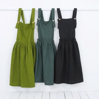 Robe salopette midi en lin à dos croisé LOMAMI