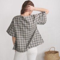 Blouse ample en lin à manches volantées EUPHRATES