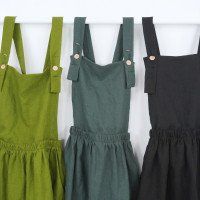 Robe salopette midi en lin à dos croisé LOMAMI