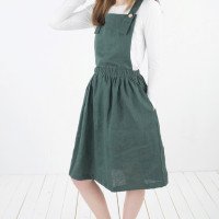 Robe salopette midi en lin à dos croisé LOMAMI