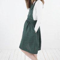 Robe salopette midi en lin à dos croisé LOMAMI