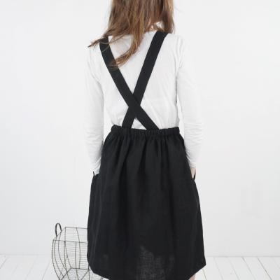 Robe salopette midi en lin à dos croisé LOMAMI