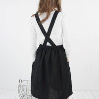 Robe salopette midi en lin à dos croisé LOMAMI