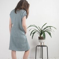 Robe midi en lin à manches courtes SEINE