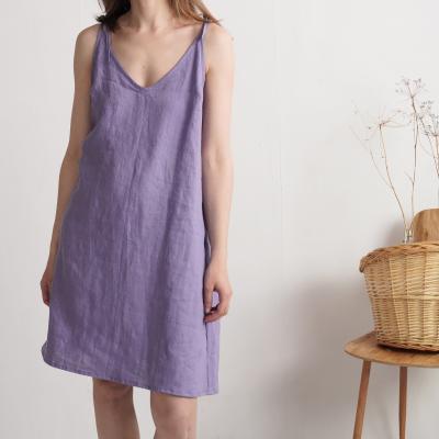 Robe d’été en lin à bretelles à nouer WINNIPEG