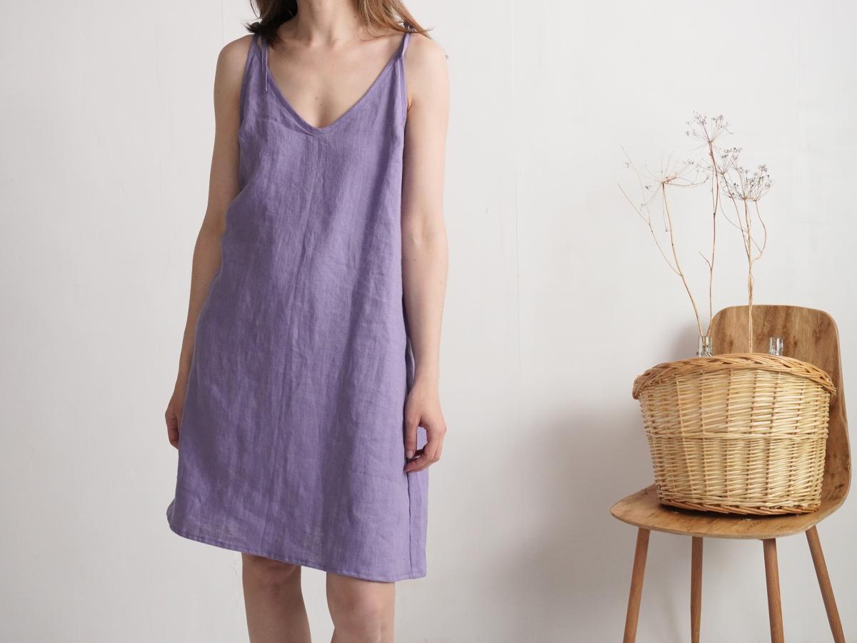 Robe d’été en lin à bretelles à nouer WINNIPEG