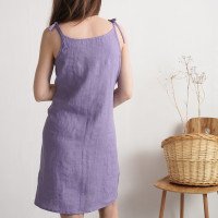Robe d’été en lin à bretelles à nouer WINNIPEG