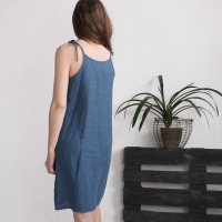 Robe d’été en lin à bretelles à nouer WINNIPEG