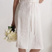 Robe de mariée en lin sans manches à fentes MEKONG