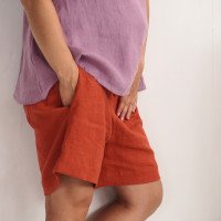 Short de grossesse en lin à taille haute NELSON