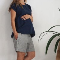 Short de grossesse en lin à taille haute NELSON