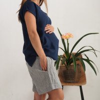 Short de grossesse en lin à taille haute NELSON