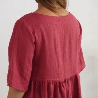 Robe midi ample d’allaitement en lin boutonnée OTTAWA