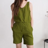 Combishort en lin sans manches HUANG