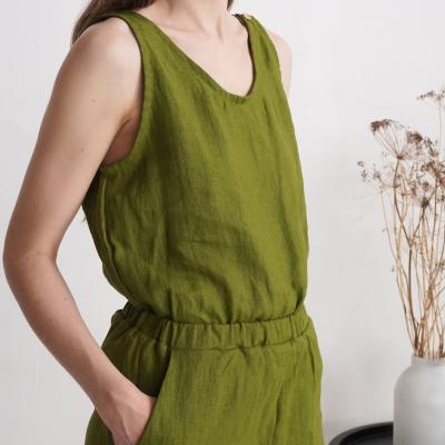 Combishort en lin sans manches HUANG