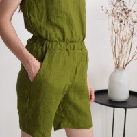 Combishort en lin sans manches HUANG