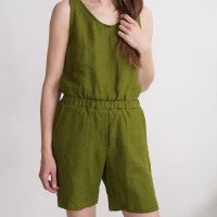 Combishort en lin sans manches HUANG