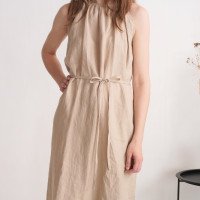 Robe en lin à encolure américaine JIANG